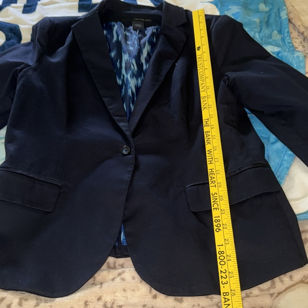 Calvin Klein XL navy 98% cotton blazer - Picture 7 of 13